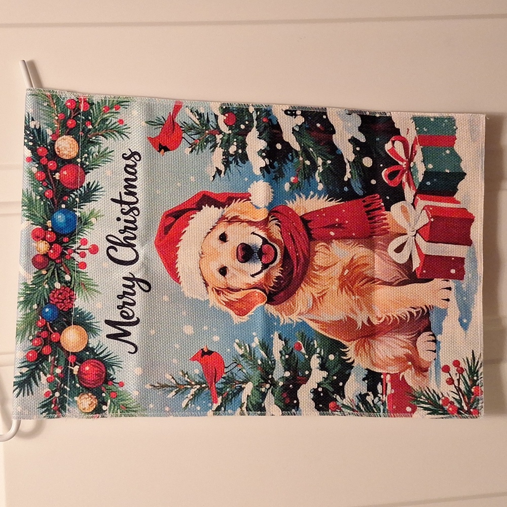 NWOT Winter Puppy Merry Christmas Garden Flag